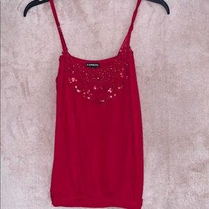 Express Red Sequin Top